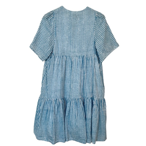 Emerson Fry Size M/L Love Tomas Isla Sunday Stripe Bluesy Organic Cotton Dress - Picture 3 of 6